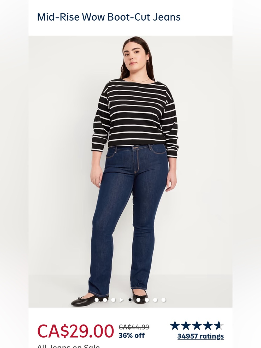 OLD NAVY Mid Rise WOW  Bootcut Jeans in Deep Indigo size 14 PETITE - Picture 11 of 11